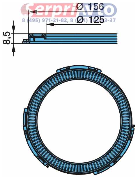 Кольцо (ротор) АБС BPW / 125х156 х8,5 (100 z) ( оригинал)