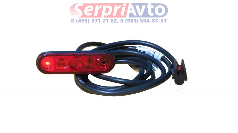 Фонарь габаритный боковой (красный) узкий с кабелем